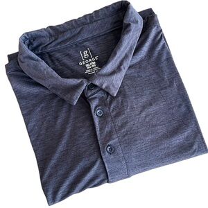 George Men’s 3XL 3XG Black Polo Shirt 54-56 Stretch Performance Short Sleeve